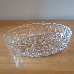 VMC REIMS GLASS (Verreries Mecaniques Champenoises) Vintage Glass Patterned Bowl